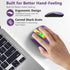 HZD LED Wireless Mouse, Slim Silent Rechargeable Mouse, 2.4G Portable USB Optical Mouse with Type C Adapter, 3 Adjustable DPI Levels 1600/1200/800 Computer Mouse for Laptop,PC,MacBook(Purple)