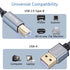 Printer Cable 20ft, USB 2.0 Type A Male to B Male, High Speed Compatible with HP, Canon, Dell, Epson, and More