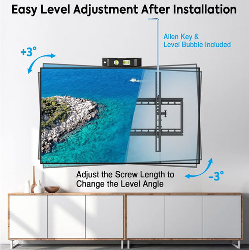MOUNTUP TV Wall Mount for Most 37-86" TVs, Tilting Bracket with Level Adjustment, Max VESA 800x400mm, 120 LBS