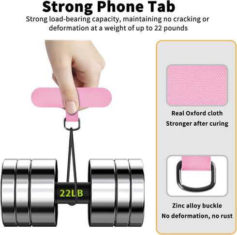 Phone Tether Tab for iPhone, Cell Phone Lanyard Patch, Phone Strap Replacement Part for All Full Phone Cases (Pink)