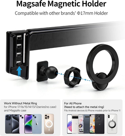 MaserWeller 2020-2025 8-Inch 360 Car Phone Holder for Hyundai Venue Accessories Screen Fixed Clip, Rotation Phone Mount