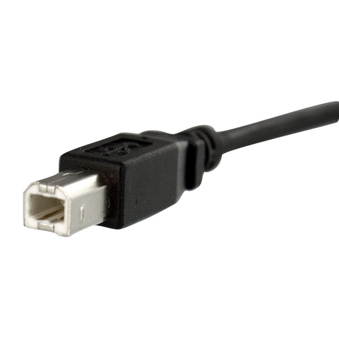 3 Ft Panel Mount USB Cable B to B - 1 Pack, 1 X Type B Male, 1 X Type B Female, Nickel Plated, Black