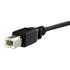 3 Ft Panel Mount USB Cable B to B - 1 Pack, 1 X Type B Male, 1 X Type B Female, Nickel Plated, Black