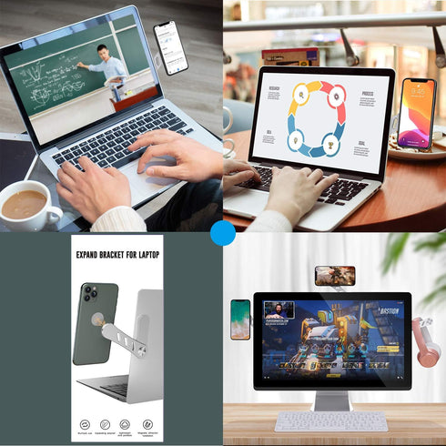 DK177 Magnetic Phone Holder, Slim Portable Side Mount for Laptop or Desktop Monitor, Compatible with Any Phone