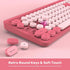 Wireless Keyboard and Mouse Combo, Retro Round Keycaps, Cute Full-Size Typewriter Keyboard with Phone Holder, 2.4GHz