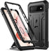 Poetic Revolution Case for Pixel 6 5G: Rugged Shockproof Cover with Kickstand & Built-in Screen Protector, Black.