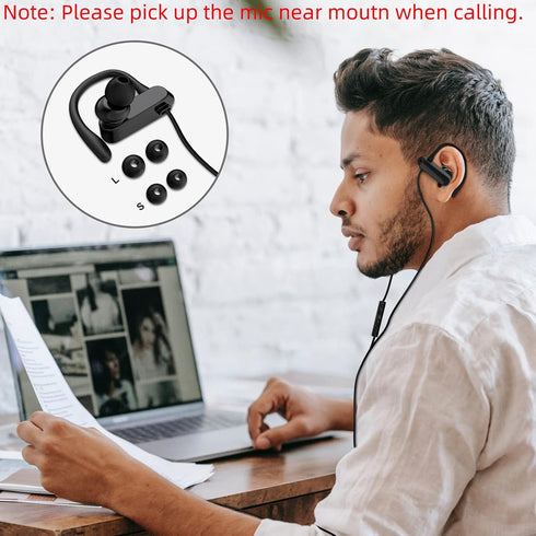 TITACUTE USB Earphones, 2.5M Wired Headphones with Microphone, Mute Volume Control, Noise Canceling for PC Laptop