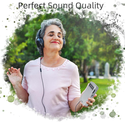 PRUNUS J-166 Portable Radio AM FM, Battery Operated Radio with Tuning Light, Excellent Reception for Indoor & Outdoor