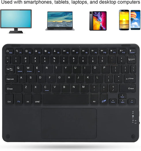 Bluetooth Keyboard, Multi-Function Scissor Keyboard with Touchpad, Ultra-Slim Portable 10in External Computer Keyboard