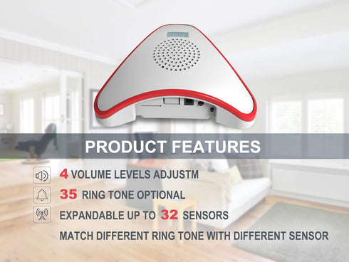 HTZSAFE Wireless Alarm Receiver, White