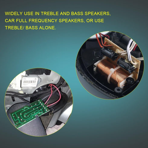 Zerone 2Pcs Speaker Frequency Divider Board 2 Way Treble/Bass 2 Unit 2 Unit Hi-Fi Audio Crossover Filter Frequency Distributor DIY Module