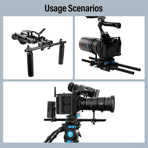 SIRUI Camera Lens Support, Universal 15mm Rail Telephoto Long Lens Support Bracket for DSLR Camera Shoulder Rig