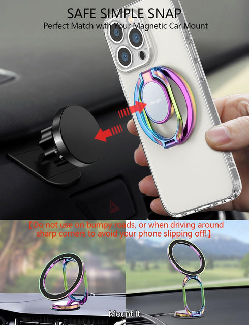 Magnetic Phone Grip for MagSafe Ring Holder - Allengel Gym Magnetic Grip with Adjustable Stand for iPhone 14/13/12