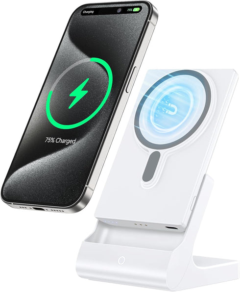 Magnetic Wireless Charger for iPhone, 5000mAh Portable Power Bank, Detachable Mag-Safe Battery Pack, Fast Charging