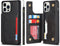 Cavor Wallet Case for iPhone 11 Pro Max with Card Holder, PU Leather Kickstand Case, Shockproof Cover, Black