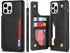 Cavor Wallet Case for iPhone 11 Pro Max with Card Holder, PU Leather Kickstand Case, Shockproof Cover, Black