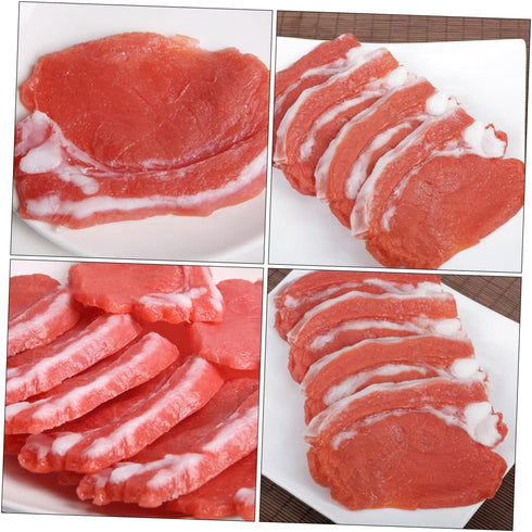 Set 4 of Realistic Resin Pork Slice Models for Display