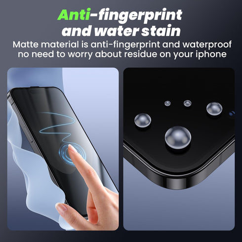 WSKEN for iPhone 15 Pro Max Matte Privacy Screen Protector, Anti-Fingerprint & Anti-Spy Tempered Glass with
