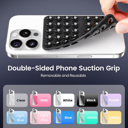Klearlook Maximized Clarity! 2PCS Silicone Suction Cup Phone Case Mount Double Sided, Hands-Free Phone Accessories