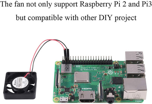Aokin Cooling Fan for Raspberry Pi, DC 5V/3.3V Brushless CPU Cooling Fan with Screws, 4 Pack for Raspberry Pi Models