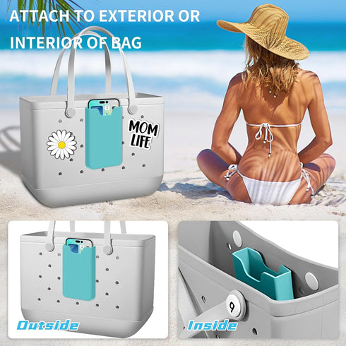 Silicone Phone Holder Compatible with Bogg Bag, 2Pcs Soft Silicone Charm Insert Accessories for iPhone and Android