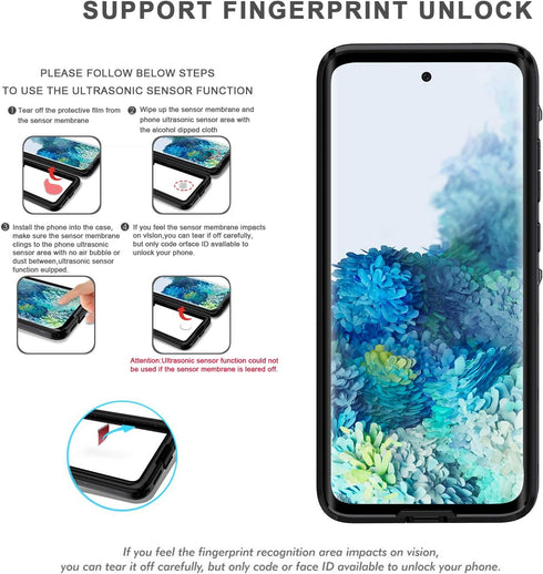 Lanhiem IP68 Waterproof Dustproof Shockproof Case for Samsung Galaxy S20 - Built-in Screen Protector, Heavy Duty Full