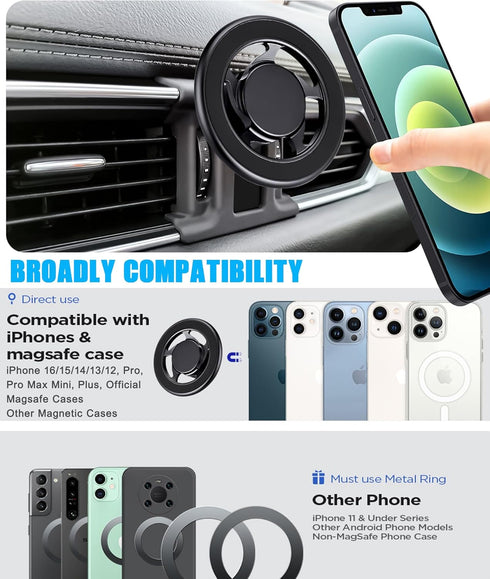 Mengfly CX-5 2017-2025, 17 16 15 14 13 12 Car Phone Holder, Car Air Vent Phone Stand Mount, for Mazda for Magsafe