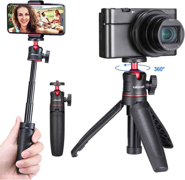 ULANZI MT-08 Extension Pole Tripod, Mini Selfie Stick for Webcam, iPhone, Canon, Sony Cameras