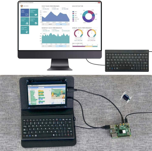 CUQI USB Mini Keyboard, DIY Experiment Mini Keyboard Gaming, USB Interface for Android TV Box, Windows PC