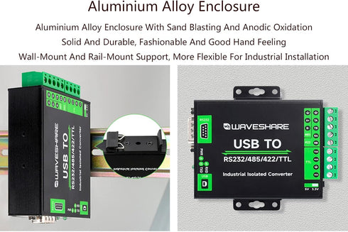 USB to RS232/485/422/TTL Converter with FT232RNL Chip, Industrial Isolated USB Adapter for Multi Devices