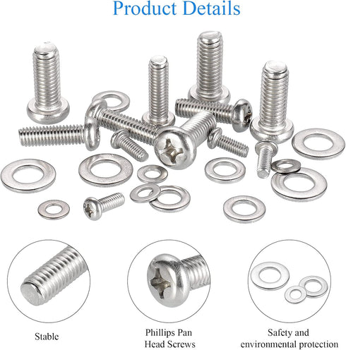 TV Mount Hardware Kit,Universal VESA TV Mount Screws for TV and Monitor Mounts Bracket Fixing 24pcs M4 M6 M8 Stainless Steel Screws Washers