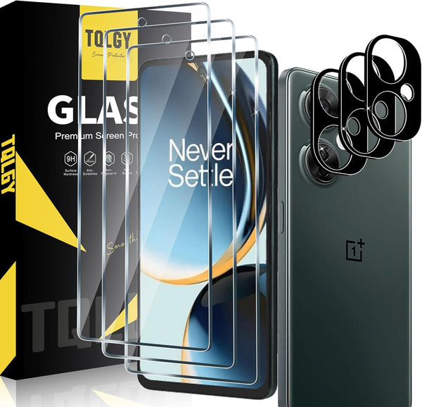 TQLGY OnePlus Nord N30 5G Screen Protector 3 Pack, Ultra HD Tempered Glass, 9H Hardness, Anti-Scratch, Easy Install.