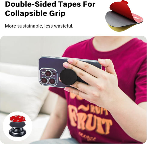 APPS2Car 10 Pack 3M Double Sided Adhesive Pads for Socket Mount Base Circle Adhesive Replacement VHB Sticky Tape for
