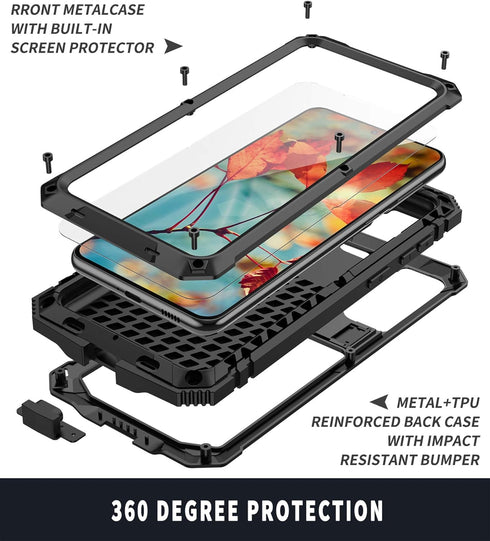 MIYI Waterproof Case for Samsung Galaxy S21 Plus/S21+ 5G, Heavy Duty Military Protector Cover, Black