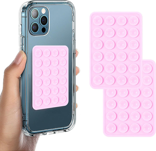 Suction Phone Case Mount, 2Pcs Silicone Grip Compatible with iPhone and Android Cases, Anti-Slip Holder for Tiktok