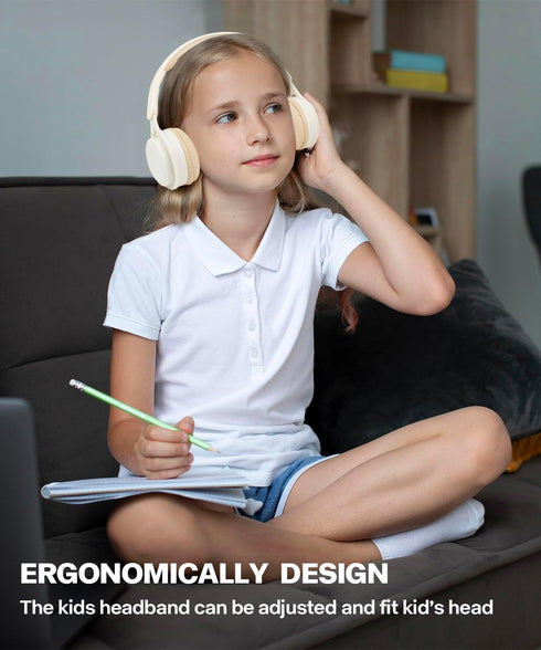 Kids Bluetooth Headphones, Over Ear Wireless 5.3 Headsets, Built-in Mic, Comfortable Wear & HD Sound for School Travel
