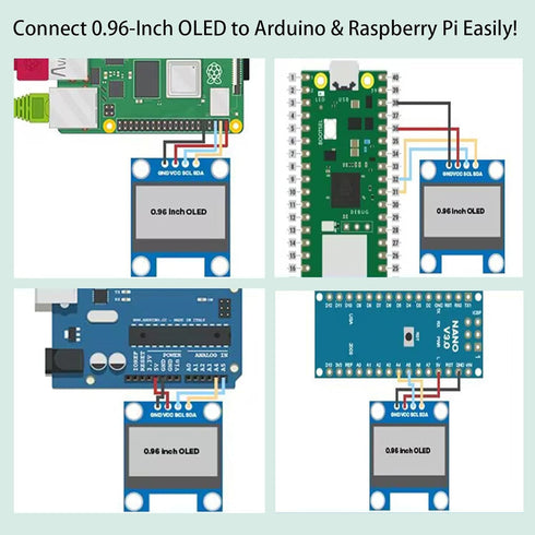 SuziePi 5 0.96 Inch I2C 12864 128x64 SSD1306 10pin Pcs OLED IIC Display Module Pixel Mini Self-Luminous OLED Screen