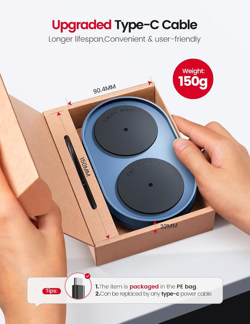 Vaydeer Dual Turntable Mouse Mover, Turbo 3 Mouse Jiggler with Adjustable Intervals, Undetectable & Noiseless