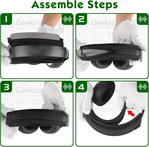 Geekria Protein Leather Headband Pad - Compatible with Bose, Beats, JBL, ATH, Hyperx, Skullcandy Headphones Replacement