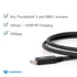 Plugable Thunderbolt 3 Cable, 2.6ft, 40Gbps, 100W Charging (20V, 5A), USB-C Compatible, Driverless,