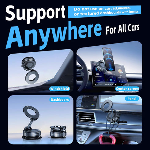 SEREVIGPUL 360Vacuum 16 Upgraded Magnetic Phone HolderCar Phone MountSuction Cup Car Phone Mount for Magsafe