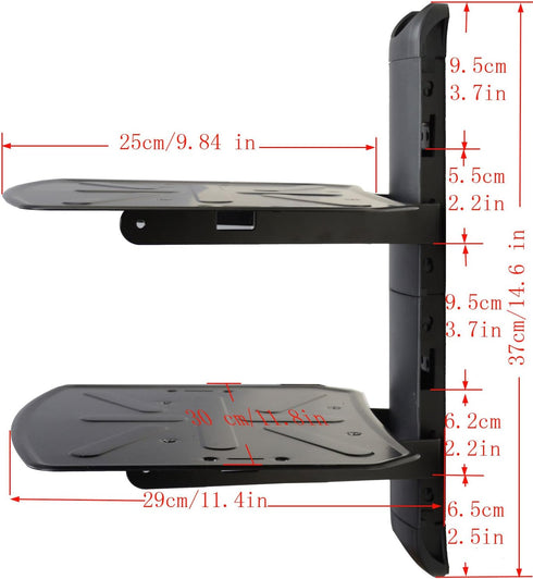 VideoSecu 2 MDVD04B WP6 Shelf DVD DVR VCR Wall Mount Bracket Component Shelf for DVD Player DDS Receiver Video Audio