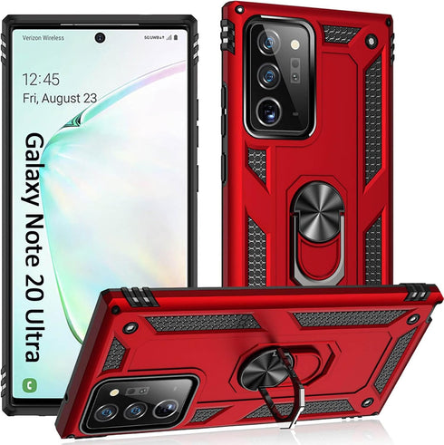 ADDIT Samsung Note 20 Ultra Case, Military Grade with Ring Car Mount Kickstand for Galaxy Note 20 Ultra 5G - Red