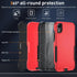 iPhone XR Phone Case with Shockproof Belt Clip Kickstand & 2X Tempered Glass Screen Protector, Heavy Duty Red Cover
