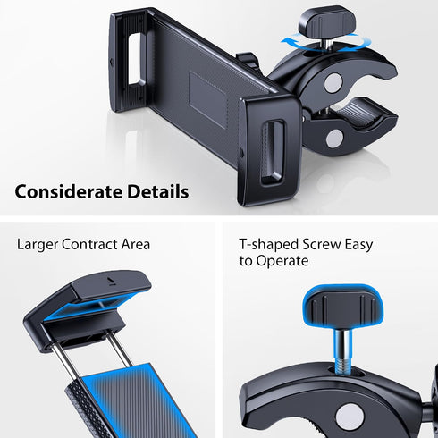 CreaDream 4.7-13" Tablet Holder Mount for Spin Bike, Tablet Clamp for Treadmill, Indoor Stationary Bike, Stroller