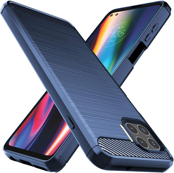 Osophter for Moto One 5G Plus Case, Shock-Absorption Flexible TPU Rubber Protective Cover for Motorola One 5G UW (Navy