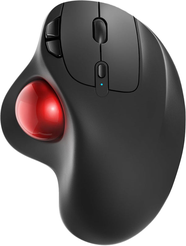 Nulea M501 Wireless Trackball Mouse, Rechargeable Ergonomic Mouse with Easy Thumb Control, 3 Device Connection