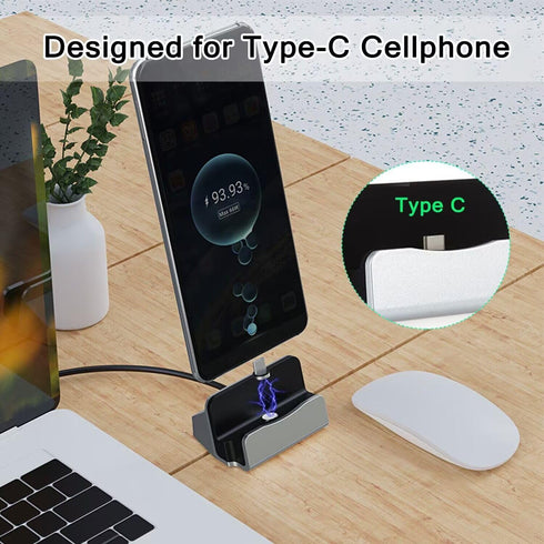 USB C Charging Dock Stand, Fast Charging Station for iPhone 15 Series, Samsung Galaxy, Switch, and More Type-C Phones