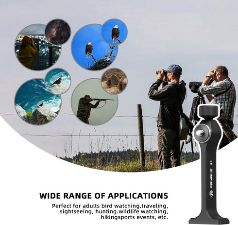 Fanaue Binocular Tripod Adapter, 1/4 Inch Threading Mount Aluminium for Binoculars
