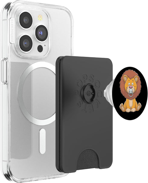 Pacifier Lion Outfit Cartoon Safari Lion Costume for Animal and Pacifier Lovers PopSockets PopWallet for MagSafe